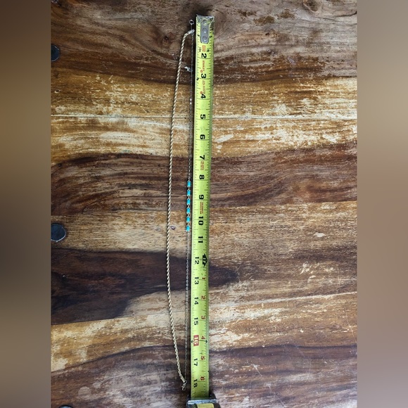 & Other Stories - Layered Duo Chain Necklace - Gold + Turqoise - Picture 5 of 5